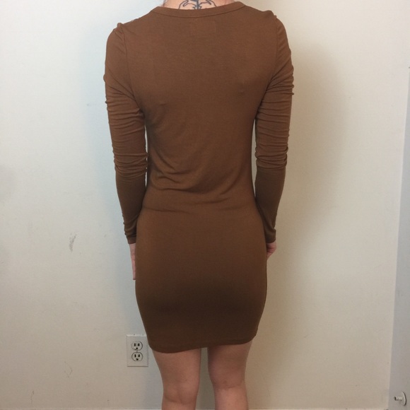 Torn by Ronny Kobo Brown Studded Long Sleeve Dress - Picture 3 of 8